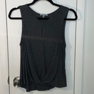 Charlotte Russe, gray sleeveless tank top shirt with wrap design